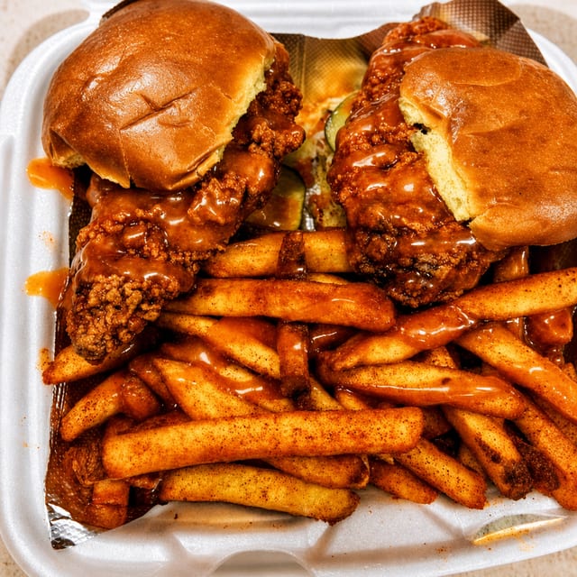 T-Line Hot Chicken Slider Platter.